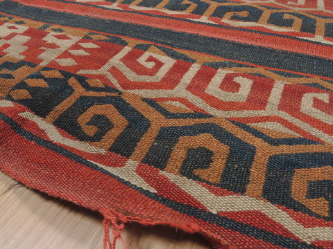 Kilim Blue Runner Flat Woven 50 X 103 Area Rug 100-110369 Image 5