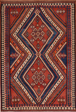 Kilim Red Flat Woven 5'3" X 7'10"  Area Rug 100-110371