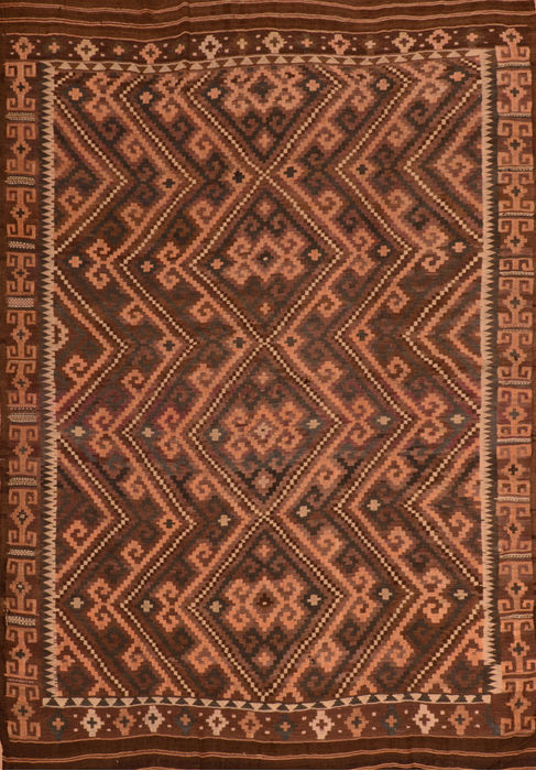 Kilim Brown Flat Woven 79 X 114 Area Rug 100-110376 Image 0