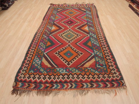 Kilim Red Runner Flat Woven 43 X 92 Area Rug 100-110377 Image 1