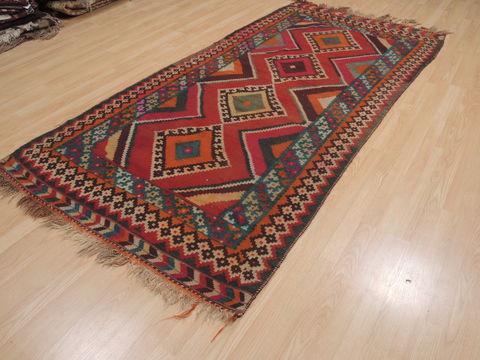 Kilim Red Runner Flat Woven 43 X 92 Area Rug 100-110377 Image 2