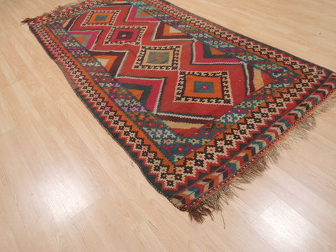Kilim Red Runner Flat Woven 43 X 92 Area Rug 100-110377 Image 3