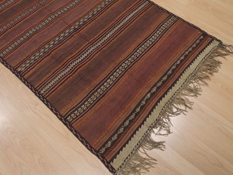Kilim Brown Runner Flat Woven 37 X 101 Area Rug 100-110378 Image 4