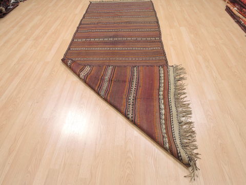 Kilim Brown Runner Flat Woven 37 X 101 Area Rug 100-110378 Image 6