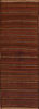 Kilim Brown Runner Flat Woven 37 X 101 Area Rug 100-110378 Thumb 0