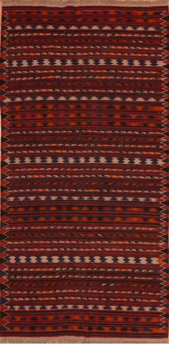 Kilim Red Runner Flat Woven 48 X 96 Area Rug 100-110379 Image 0