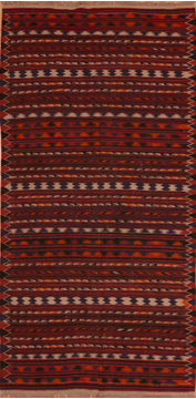 Kilim Red Runner Flat Woven 4'8" X 9'6"  Area Rug 100-110379