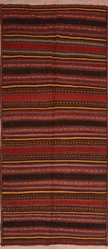 Kilim Red Runner Flat Woven 4'7" X 10'0"  Area Rug 100-110381