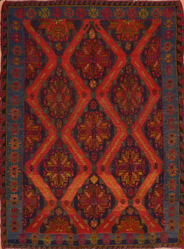 Turkish Kilim Blue Rectangle 7x10 ft Wool Carpet 110383