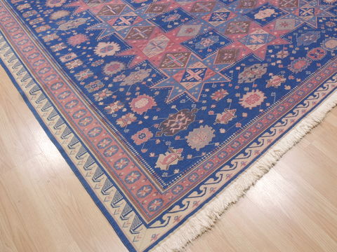 Kilim Blue Square Flat Woven 96 X 112 Area Rug 100-110384 Image 4