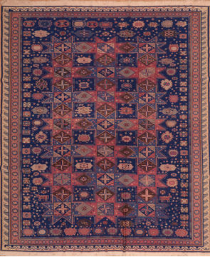 Kilim Blue Square Flat Woven 9'6" X 11'2"  Area Rug 100-110384