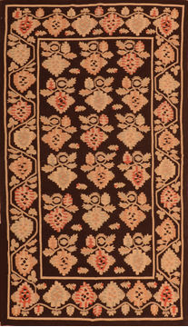 Russia Kilim Brown Rectangle 7x10 ft Wool Carpet 110385