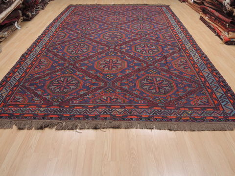Kilim Blue Flat Woven 88 X 134 Area Rug 100-110388 Image 1