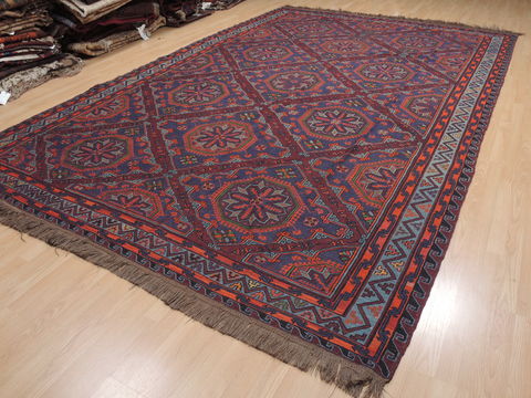 Kilim Blue Flat Woven 88 X 134 Area Rug 100-110388 Image 2
