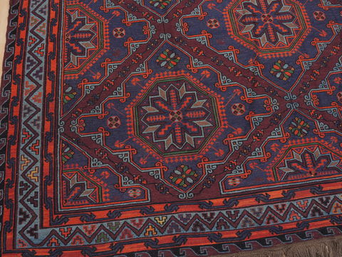 Kilim Blue Flat Woven 88 X 134 Area Rug 100-110388 Image 4