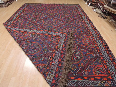 Kilim Blue Flat Woven 88 X 134 Area Rug 100-110388 Image 9