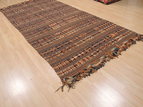 Kilim Brown Flat Woven 62 X 103 Area Rug 100-110390 Image 4