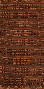 Kilim Brown Flat Woven 6'2" X 10'3"  Area Rug 100-110390