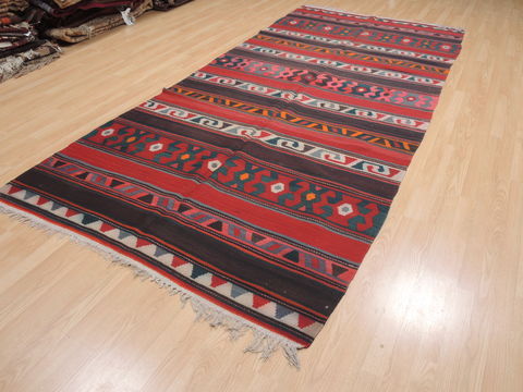 Kilim Red Runner Flat Woven 52 X 114 Area Rug 100-110394 Image 2