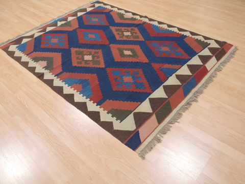 Kilim Brown Flat Woven 50 X 66 Area Rug 100-110397 Image 3