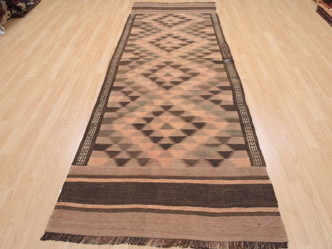 Kilim Brown Runner Flat Woven 36 X 105 Area Rug 100-110400 Image 1