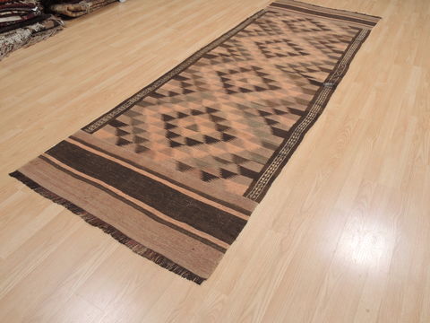 Kilim Brown Runner Flat Woven 36 X 105 Area Rug 100-110400 Image 2