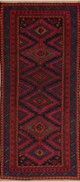 Kilim Blue Runner Flat Woven 4'9" X 11'4"  Area Rug 100-110407