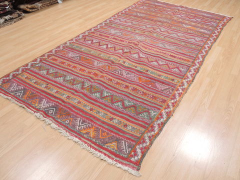 Kilim Red Runner Flat Woven 50 X 102 Area Rug 100-110414 Image 2