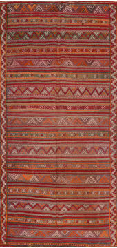 Kilim Red Runner Flat Woven 5'0" X 10'2"  Area Rug 100-110414