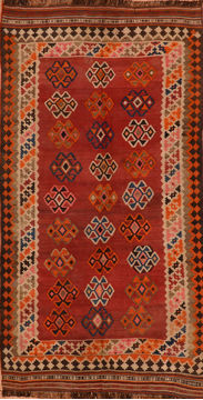 Kilim Red Flat Woven 4'9" X 9'3"  Area Rug 100-110415