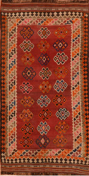 Kilim Red Flat Woven 4'9" X 9'3"  Area Rug 100-110415