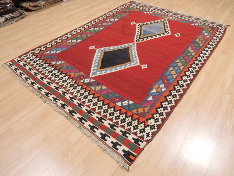 Kilim Red Flat Woven 54 X 81 Area Rug 100-110417 Image 2