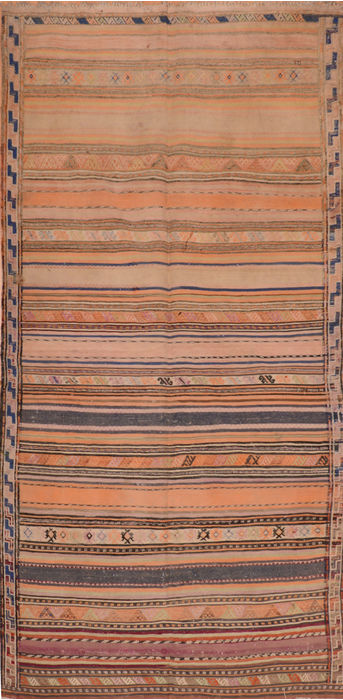 Kilim Beige Runner Flat Woven 48 X 98 Area Rug 100-110420 Image 0
