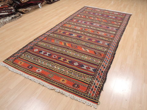 Kilim Red Runner Flat Woven 48 X 104 Area Rug 100-110425 Image 1