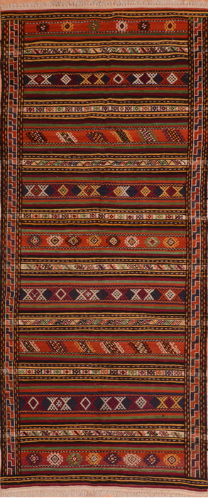Kilim Red Runner Flat Woven 48 X 104 Area Rug 100-110425 Image 0