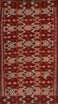 Kilim Red Flat Woven 5'3" X 8'6"  Area Rug 100-110426