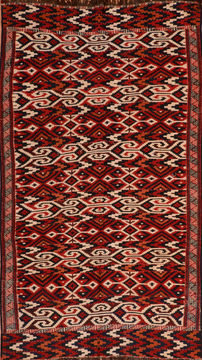 Kilim Red Flat Woven 5'3" X 8'6"  Area Rug 100-110426