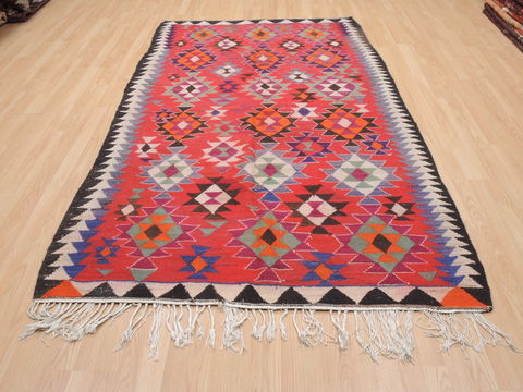 Kilim Red Flat Woven 410 X 81 Area Rug 100-110428 Image 1