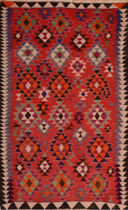Kilim Red Flat Woven 410 X 81 Area Rug 100-110428 Image 0