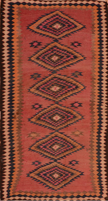 Kilim Red Flat Woven 41 X 711 Area Rug 100-110429 Image 0