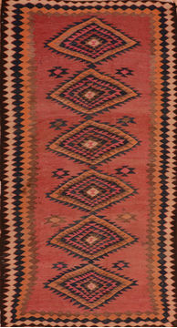 Kilim Red Flat Woven 4'1" X 7'11"  Area Rug 100-110429