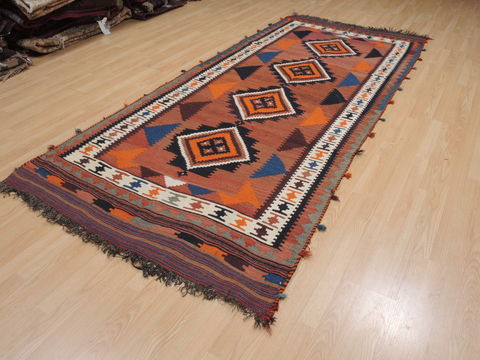 Kilim Brown Runner Flat Woven 44 X 101 Area Rug 100-110438 Image 2