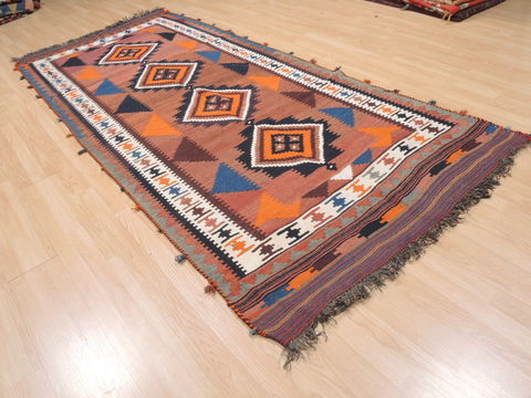 Kilim Brown Runner Flat Woven 44 X 101 Area Rug 100-110438 Image 3