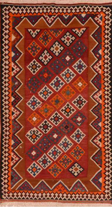 Kilim Red Flat Woven 44 X 81 Area Rug 100-110440 Image 0