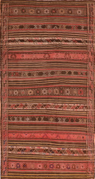 Kilim Red Flat Woven 4'7" X 8'8"  Area Rug 100-110444