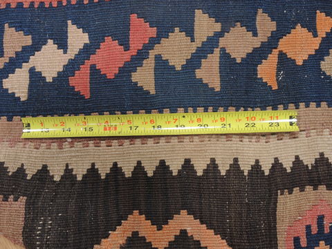 Kilim Blue Runner Flat Woven 43 X 97 Area Rug 100-110448 Image 6