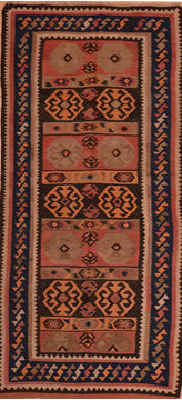 Kilim Blue Runner Flat Woven 4'3" X 9'7"  Area Rug 100-110448