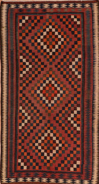 Kilim Red Runner Flat Woven 5'1" X 9'10"  Area Rug 100-110449