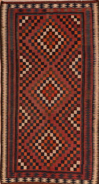 Kilim Red Runner Flat Woven 5'1" X 9'10"  Area Rug 100-110449