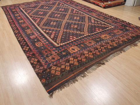 Kilim Blue Flat Woven 86 X 132 Area Rug 100-110450 Image 3